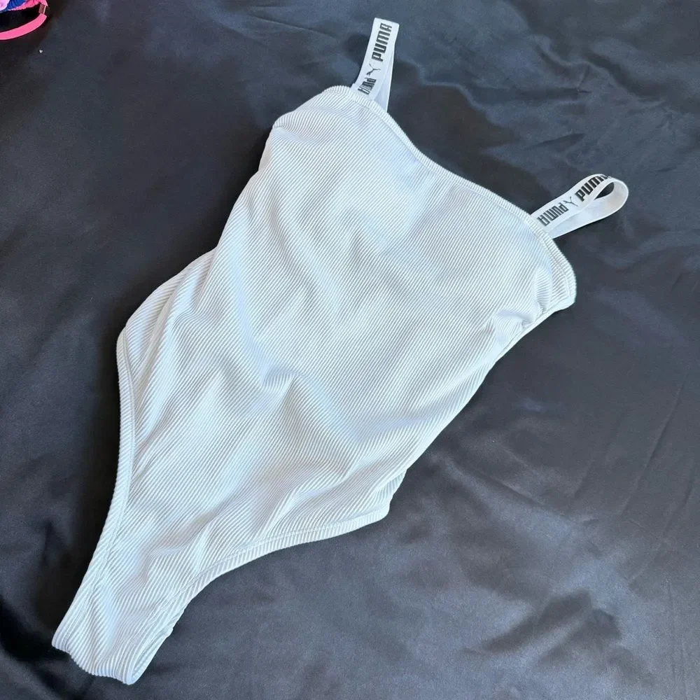 Puma Women's Swimsuit One Piece Off‎ White Size Large Ivory
